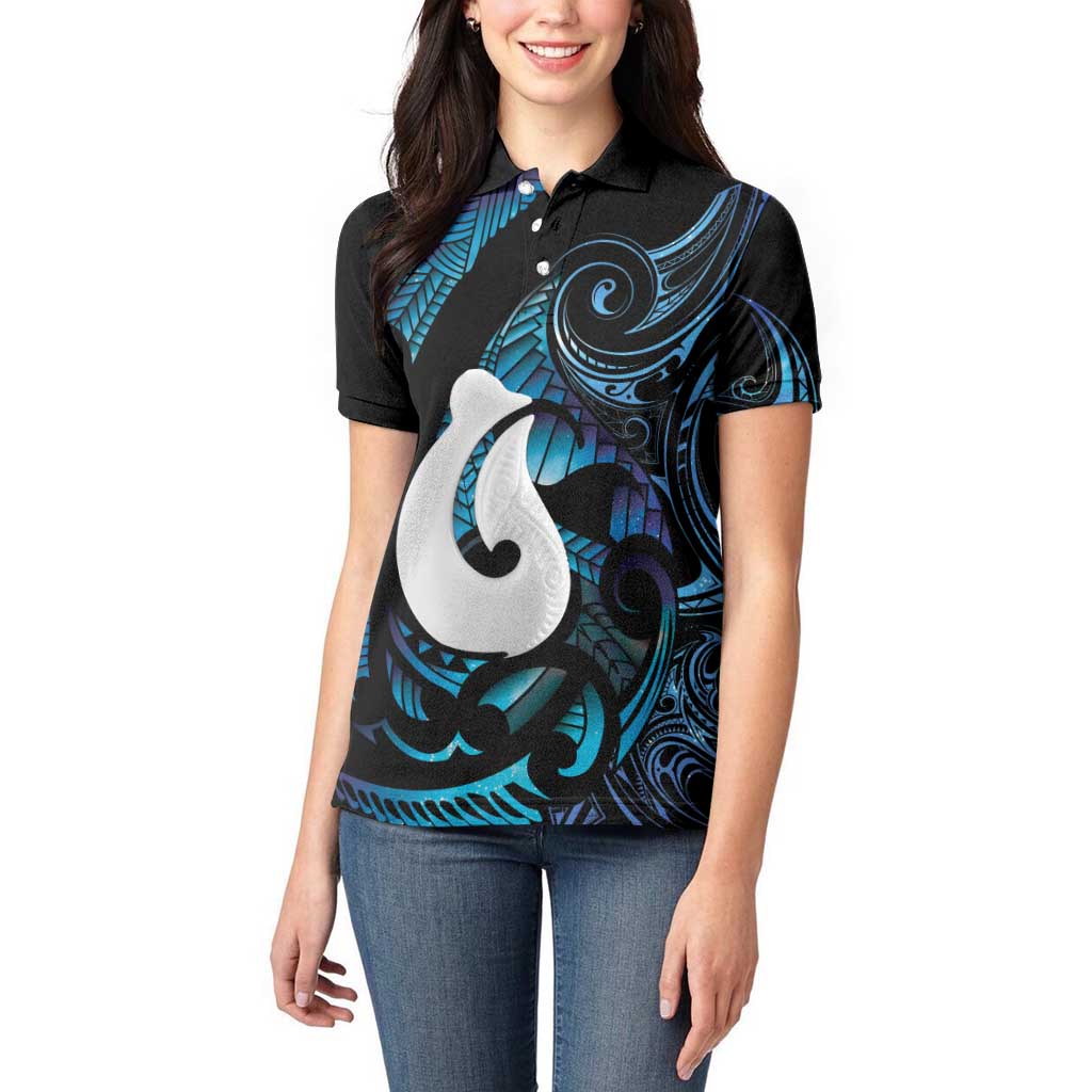 Hei Matau New Zealand Matariki Women Polo Shirt NZ Fish Hook Maori Art LT14 - Polynesian Pride