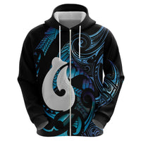 Hei Matau New Zealand Matariki Zip Hoodie NZ Fish Hook Maori Art LT14 - Polynesian Pride