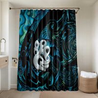 Manaia New Zealand Matariki Bathroom Set NZ Paua Shell Maori Art LT14 Shower Curtain Only Turquoise - Polynesian Pride
