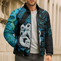 Manaia New Zealand Matariki Bomber Puffer Jacket NZ Paua Shell Maori Art