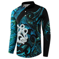 Manaia New Zealand Matariki Button Sweatshirt NZ Paua Shell Maori Art