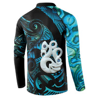 Manaia New Zealand Matariki Button Sweatshirt NZ Paua Shell Maori Art