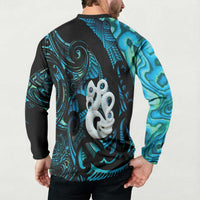Manaia New Zealand Matariki Button Sweatshirt NZ Paua Shell Maori Art