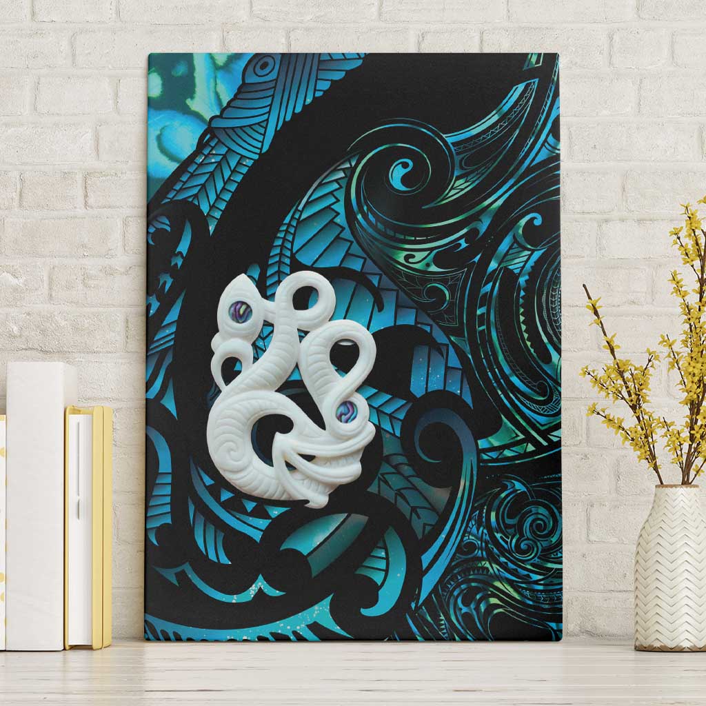 Manaia New Zealand Matariki Canvas Wall Art NZ Paua Shell Maori Art LT14 Without Frame Turquoise - Polynesian Pride