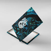 Manaia New Zealand Matariki Canvas Wall Art NZ Paua Shell Maori Art LT14 With Frame Turquoise - Polynesian Pride