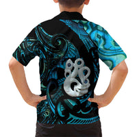 Manaia New Zealand Matariki Family Matching Off The Shoulder Long Sleeve Dress and Hawaiian Shirt NZ Paua Shell Maori Art LT14 - Polynesian Pride