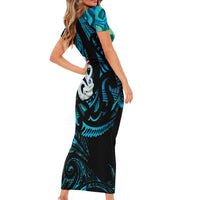 Manaia New Zealand Matariki Family Matching Short Sleeve Bodycon Dress and Hawaiian Shirt NZ Paua Shell Maori Art LT14 - Polynesian Pride