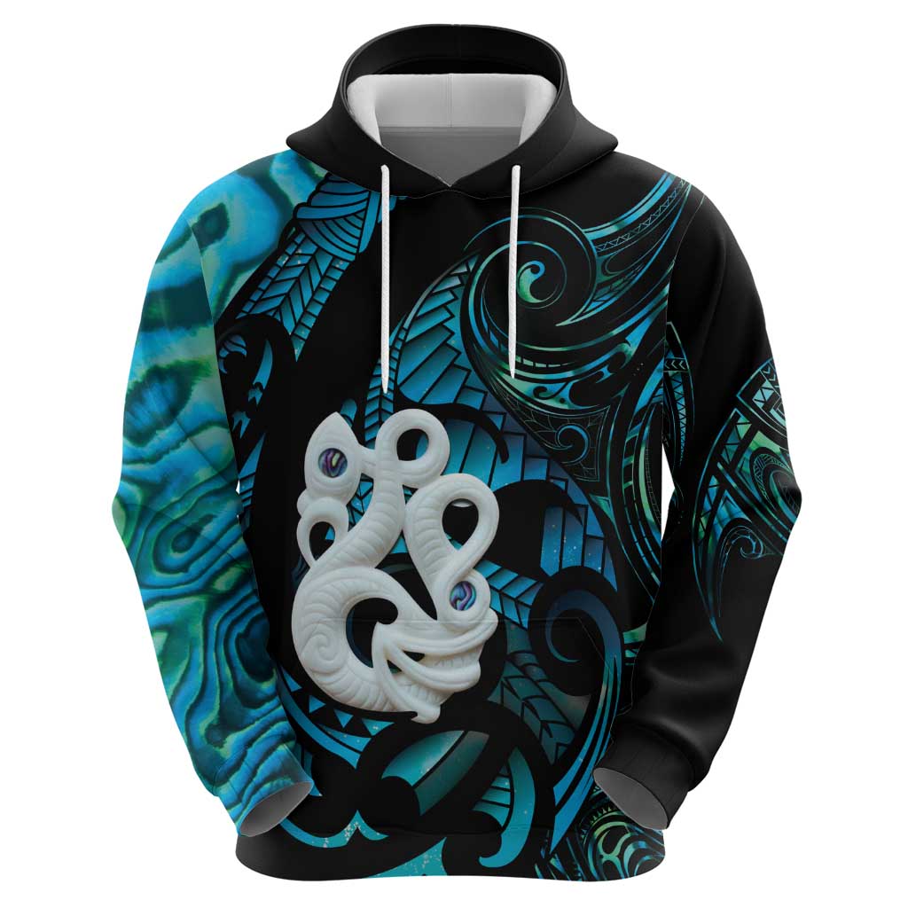 Manaia New Zealand Matariki Hoodie NZ Paua Shell Maori Art