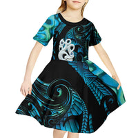 Manaia New Zealand Matariki Kid Short Sleeve Dress NZ Paua Shell Maori Art LT14 - Polynesian Pride