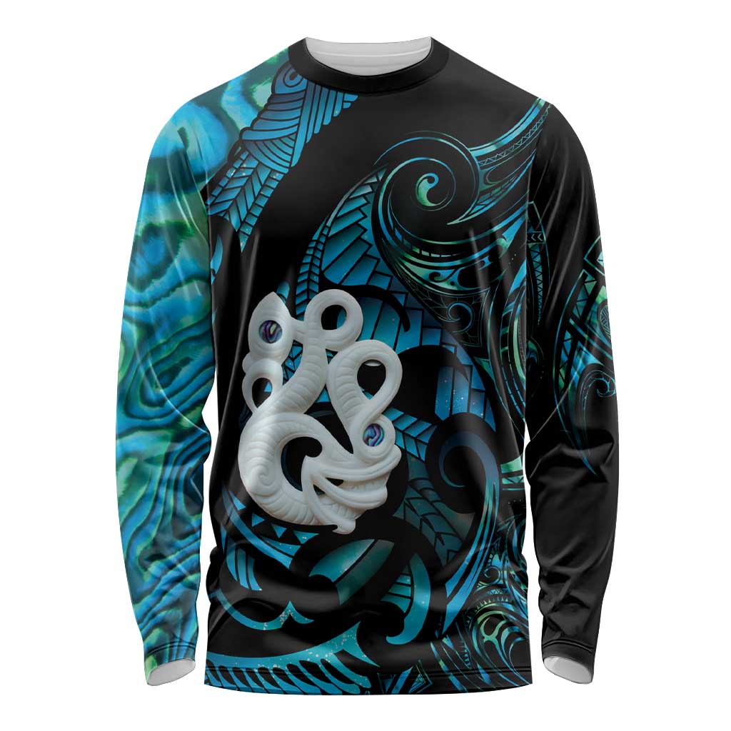 Manaia New Zealand Matariki Long Sleeve Shirt NZ Paua Shell Maori Art