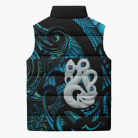 Manaia New Zealand Matariki Sleeveless Puffer Jacket NZ Paua Shell Maori Art LT14 - Polynesian Pride