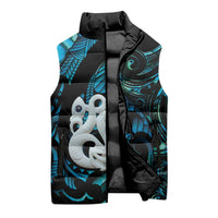 Manaia New Zealand Matariki Sleeveless Puffer Jacket NZ Paua Shell Maori Art LT14 - Polynesian Pride