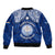 Marshall Islands Bomber Jacket Blue Polynesian Tribal Mix Coat Of Arms LT14 - Polynesian Pride