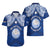 Marshall Islands Hawaiian Shirt Blue Polynesian Tribal Mix Coat Of Arms LT14 - Polynesian Pride