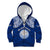 Marshall Islands Kid Hoodie Blue Polynesian Tribal Mix Coat Of Arms LT14 Zip Hoodie Blue - Polynesian Pride