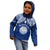 Marshall Islands Kid Hoodie Blue Polynesian Tribal Mix Coat Of Arms LT14 - Polynesian Pride