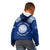 Marshall Islands Kid Hoodie Blue Polynesian Tribal Mix Coat Of Arms LT14 - Polynesian Pride