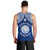 Marshall Islands Men Tank Top Blue Polynesian Tribal Mix Coat Of Arms LT14 - Polynesian Pride