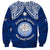 Marshall Islands Sweatshirt Blue Polynesian Tribal Mix Coat Of Arms LT14 - Polynesian Pride