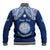 Personalised Marshall Islands Baseball Jacket Blue Polynesian Tribal Mix Coat Of Arms LT14 - Polynesian Pride