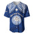 Personalised Marshall Islands Baseball Jersey Blue Polynesian Tribal Mix Coat Of Arms LT14 Blue - Polynesian Pride