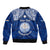 Personalised Marshall Islands Bomber Jacket Blue Polynesian Tribal Mix Coat Of Arms LT14 - Polynesian Pride