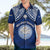 Personalised Marshall Islands Hawaiian Shirt Blue Polynesian Tribal Mix Coat Of Arms LT14 - Polynesian Pride