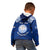 Personalised Marshall Islands Kid Hoodie Blue Polynesian Tribal Mix Coat Of Arms LT14 - Polynesian Pride