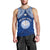 Personalised Marshall Islands Men Tank Top Blue Polynesian Tribal Mix Coat Of Arms LT14 - Polynesian Pride