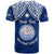 Custom Marshall Islands T Shirt Blue Polynesian Tribal Mix Coat Of Arms LT14 - Polynesian Pride