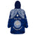 Personalised Marshall Islands Wearable Blanket Hoodie Blue Polynesian Tribal Mix Coat Of Arms LT14 - Polynesian Pride