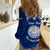 Personalised Marshall Islands Women Casual Shirt Blue Polynesian Tribal Mix Coat Of Arms LT14 - Polynesian Pride