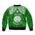 Personalised Marshall Islands Bomber Jacket Green Polynesian Tribal Mix Coat Of Arms LT14 - Polynesian Pride