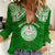 Personalised Marshall Islands Women Casual Shirt Green Polynesian Tribal Mix Coat Of Arms LT14 Female Green - Polynesian Pride