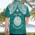 Personalised Marshall Islands Hawaiian Shirt Turquoise Polynesian Tribal Mix Coat Of Arms LT14 - Polynesian Pride