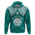 Custom Marshall Islands Hoodie Turquoise Polynesian Tribal Mix Coat of Arms LT14 Pullover Hoodie Turquoise - Polynesian Pride