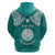 Custom Marshall Islands Hoodie Turquoise Polynesian Tribal Mix Coat of Arms LT14 - Polynesian Pride