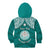 Personalised Marshall Islands Kid Hoodie Turquoise Polynesian Tribal Mix Coat Of Arms LT14 - Polynesian Pride