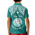 Personalised Marshall Islands Kid Polo Shirt Turquoise Polynesian Tribal Mix Coat Of Arms LT14 - Polynesian Pride