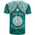 Custom Marshall Islands T Shirt Turquoise Polynesian Tribal Mix Coat Of Arms LT14 - Polynesian Pride