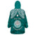 Personalised Marshall Islands Wearable Blanket Hoodie Turquoise Polynesian Tribal Mix Coat Of Arms LT14 - Polynesian Pride