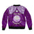 Personalised Marshall Islands Bomber Jacket Purple Polynesian Tribal Mix Coat Of Arms LT14 - Polynesian Pride