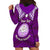 Personalised Marshall Islands Hoodie Dress Purple Polynesian Tribal Mix Coat Of Arms LT14 - Polynesian Pride