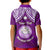 Personalised Marshall Islands Kid Polo Shirt Purple Polynesian Tribal Mix Coat Of Arms LT14 - Polynesian Pride