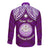 Personalised Marshall Islands Long Sleeve Button Shirt Purple Polynesian Tribal Mix Coat Of Arms LT14 - Polynesian Pride