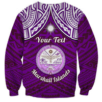 Personalised Marshall Islands Sweatshirt Purple Polynesian Tribal Mix Coat Of Arms LT14 - Polynesian Pride