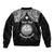 Personalised Marshall Islands Sleeve Zip Bomber Jacket Black Polynesian Tribal Mix Coat Of Arms LT14 - Polynesian Pride