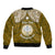 Personalised Marshall Islands Bomber Jacket Gold Polynesian Tribal Mix Coat Of Arms LT14 - Polynesian Pride