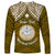 Personalised Marshall Islands Long Sleeve Shirt Gold Polynesian Tribal Mix Coat Of Arms LT14 - Polynesian Pride