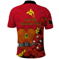 Polynesian Pride Remembrance Day PNG Polo Shirt Papua New Guinea We Will Remember Them LT14 - Polynesian Pride